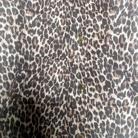 Style & Co Leopard Print Zipper & Snap Button Vest - Picture 4 of 5